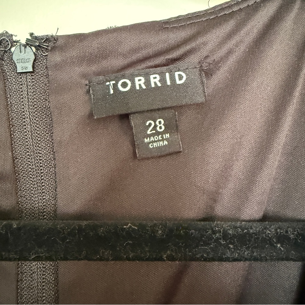 Torrid Black Dress with Pink and Green Floral Embroidery - Picture 5 of 5